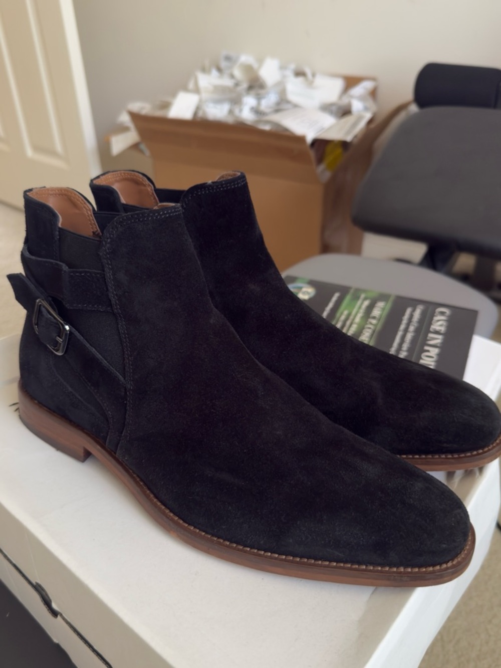 ALDO MENS SUEDE CHELSEA BOOTS - MENS SIZE 9